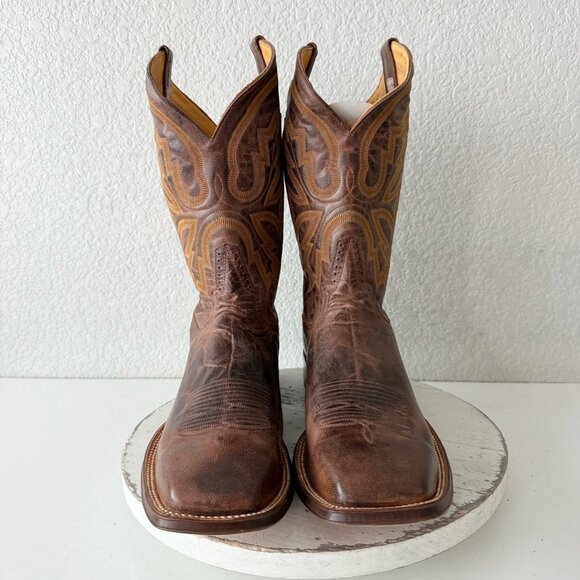 Rod Patrick Mens Cowboy Boots 15.5AAAA Perro Loco Brown Square Toe Western - Picture 5 of 12